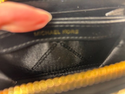 MICHAEL KORS Studded Card Case Zip Black Leather Small Wallet Gold Tone Hardware - Bild 4 von 21