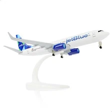 1/300 737 Die-cast Metal Airplane Model -Jet Bule Airplane Model for Adult