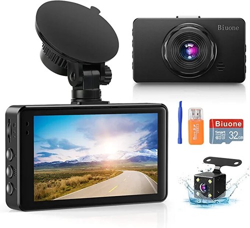 4" Touch Screen Dash Cam 1080P Dual Lens Car DVR Recorder Front and Rear Camera - Picture 3 of 4