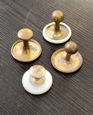 Vintage Tuxedo Brass Studs One Mother Of Pearl
