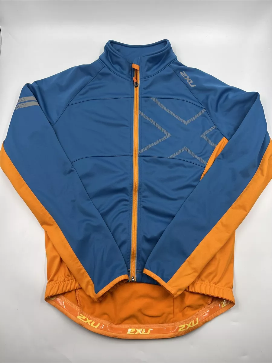 2XU Men's Wind Break 180 Cycle Jacket mens Cycling size medium Blue /orange