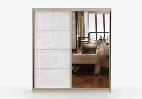 Schwebetürenschrank Kleiderschrank Garderobenschrank POLA mit Spiegel 35 203 cm - Bild 20 von 26