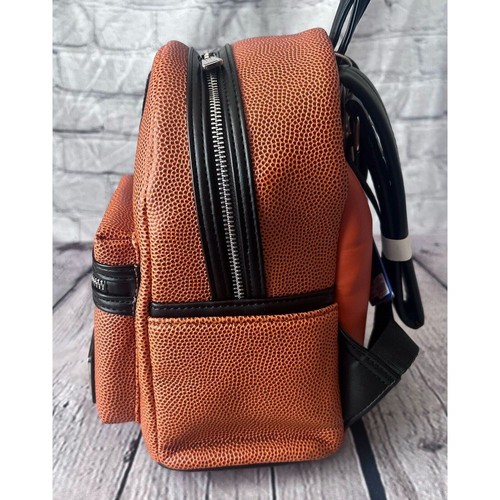 Loungefly NBA Brooklyn Nets Basketball Logo Mini Backpack Orange & Black - New - Picture 3 of 7