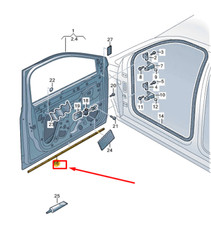 VW POLO AW MK6 Türdichtung vorne unten Gummi 2G4837651B NEU ORIGINAL