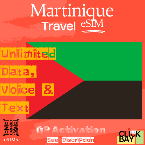 Martinique Travel eSIM, 35GB internet Data + Unlimited Call & SMS for 30 Days - 第 1/7 張圖片
