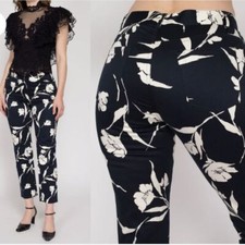 LAUREN RALPH LAUREN VINTAGE 90s Mid Rise Tapered Leg Ankle Pants Black 10P