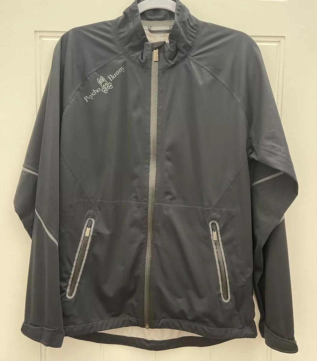 Psycho Bunny Golf Windbreaker Jacket Black Lightweight Men’s Small