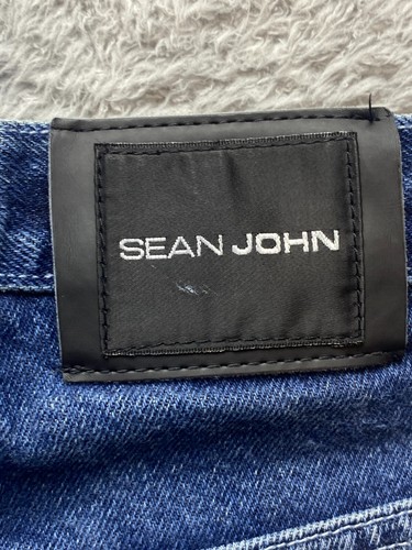 Sean John Jeans Youth 8 (23x19) Blue Denim Straight Leg Baggy Embroidered Boys - Picture 8 of 11