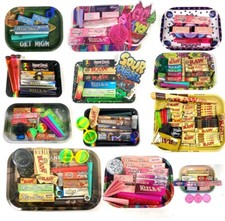 Wise Skies Rolling Tray Gift Sets Rolling Papers RAW Tips Cones Holders Bundle