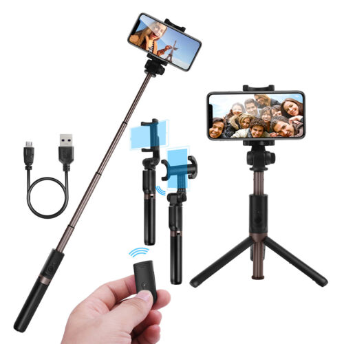 Portable Blueooth Selfie Stick for iPhone 15 14 13 Pro Max Samsung S24 S23 Ultra - Afbeelding 1 van 10
