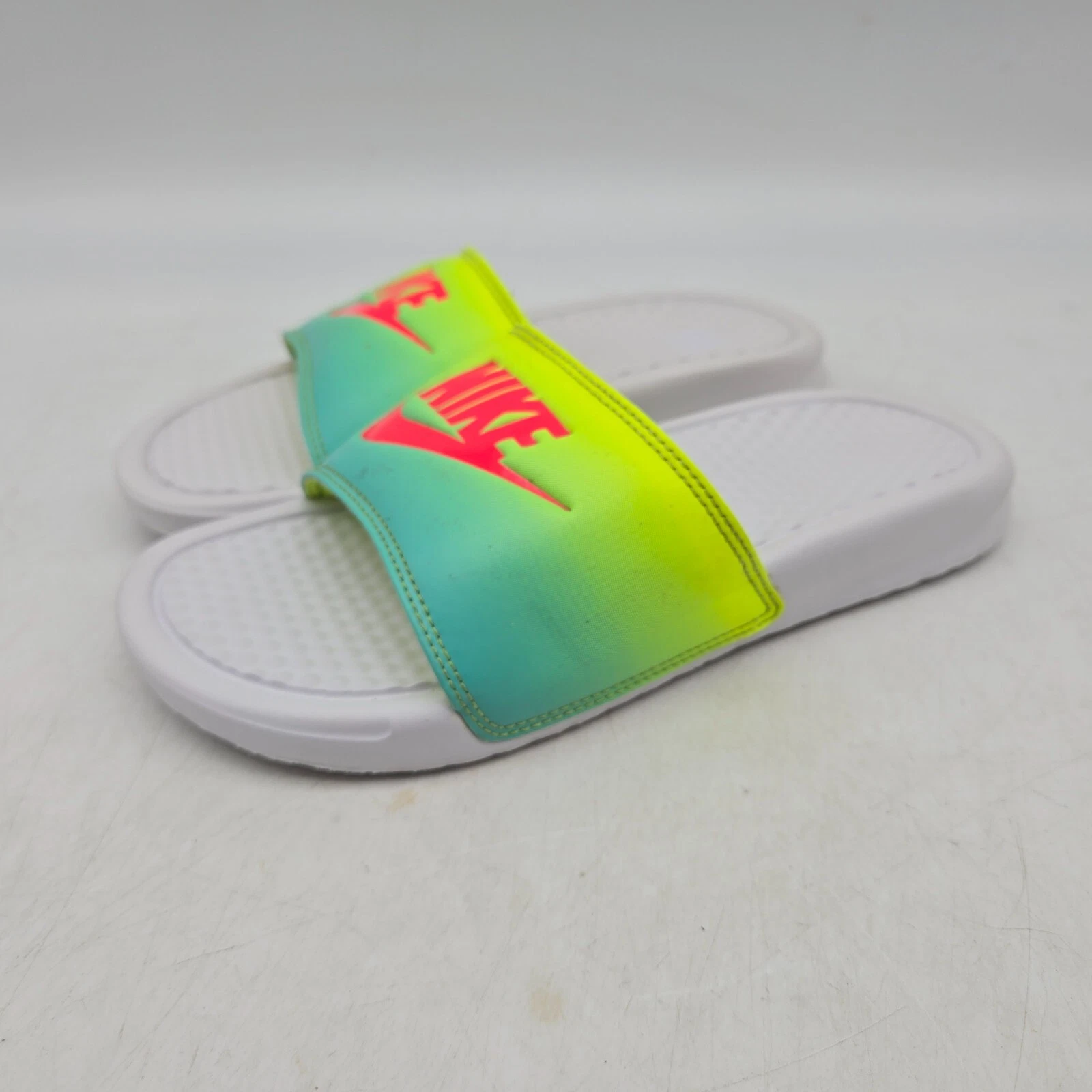 Nike Benassi Just Do It Flash Crimson Volt Neon Slides 618919 121 Donna Taglia 6