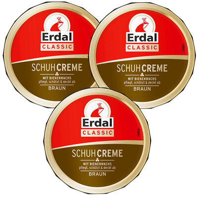 3X Erdal Classic Shoe Cream TUBE Brown Nourishes Protects & Revives Color