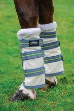 WeatherBeeta Set of 4 Mesh Fly Wraps/Boots Cob & Full Size White/Seagreen/Pink