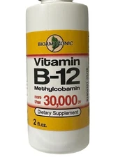Vitamin B12 Sublingual Liquid Drops 30,000 Natural Energy Booster (2 oz)