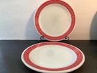 Vintage Pyrex Tableware Autumn Bands Red 8” Bread & Butter Plates Set of 2