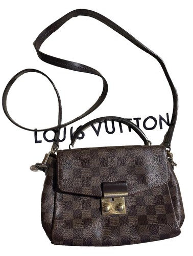 Louis Vuitton Croisette Damier Ebene Shoulder Bag Brown Canvas