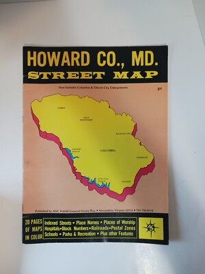 1992 ADC Howard County MD Street Map Book 16th Edition Maryland Atlas