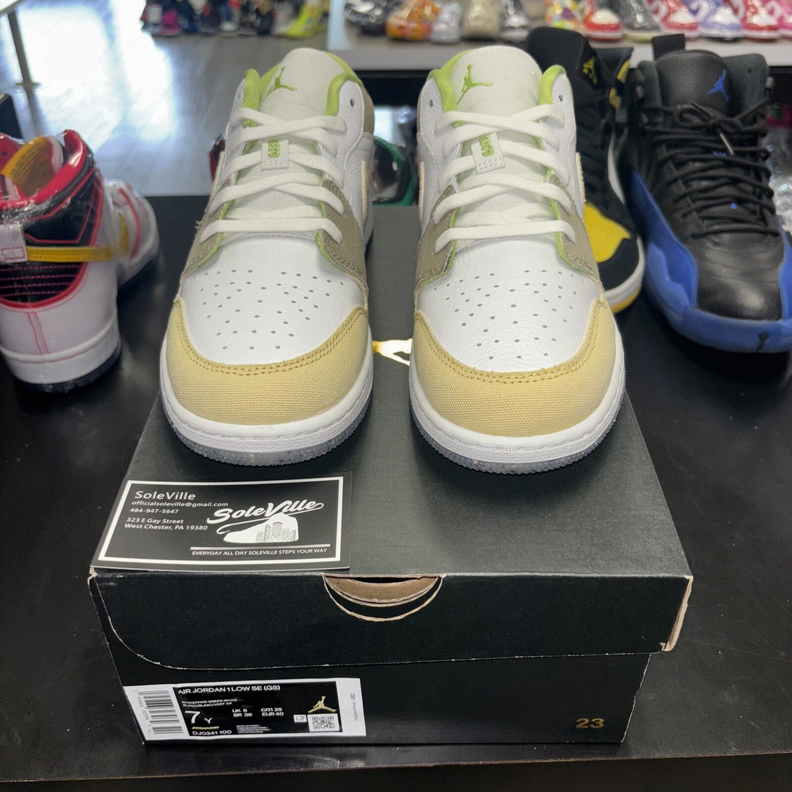 Taglia 7 Jordan 1 Low Vivid Green White 2022