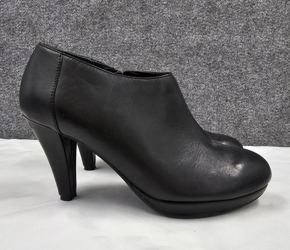 Botines Cynthia Rowley Lovebird para mujer 8,5 M cuero superior negro aguja Foto 4 de 4