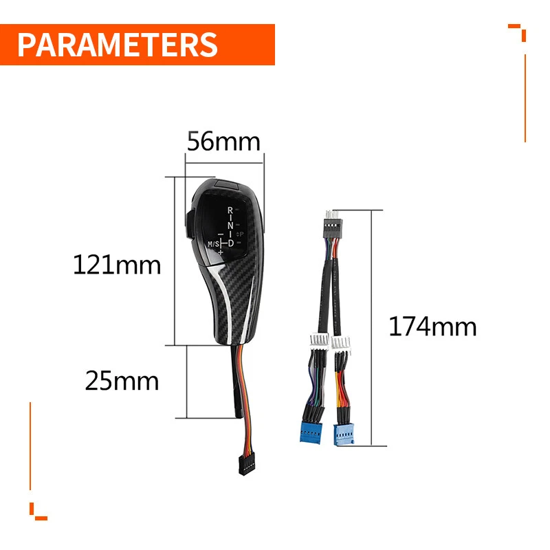 Palanca de cambios LED automática para BMW E90 E92 E93 E81 E87 fibra de carbono Foto 3 de 4