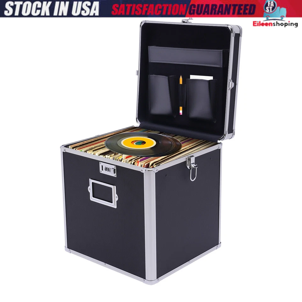 Vinyl Record Storage Box For Up To 50+ 12-inch Albums, Records Crate, Lp Album S - Image 4 of 4