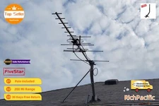 Outdoor Yagi Digital TV Antenna 250 Mile for UHF VHF FM OTA Local Channels