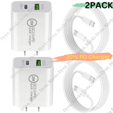 For iPhone 14/13/12/11Pro Max/iPad 20W PD Fast Charger Cable USB-C Power Adapter