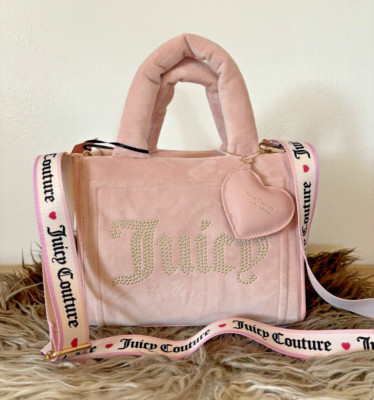 Juicy Couture ピンク ハンドバッグ Juicy Couture Bag Extra Spender Mini Tote Velvet Satchel - Pink