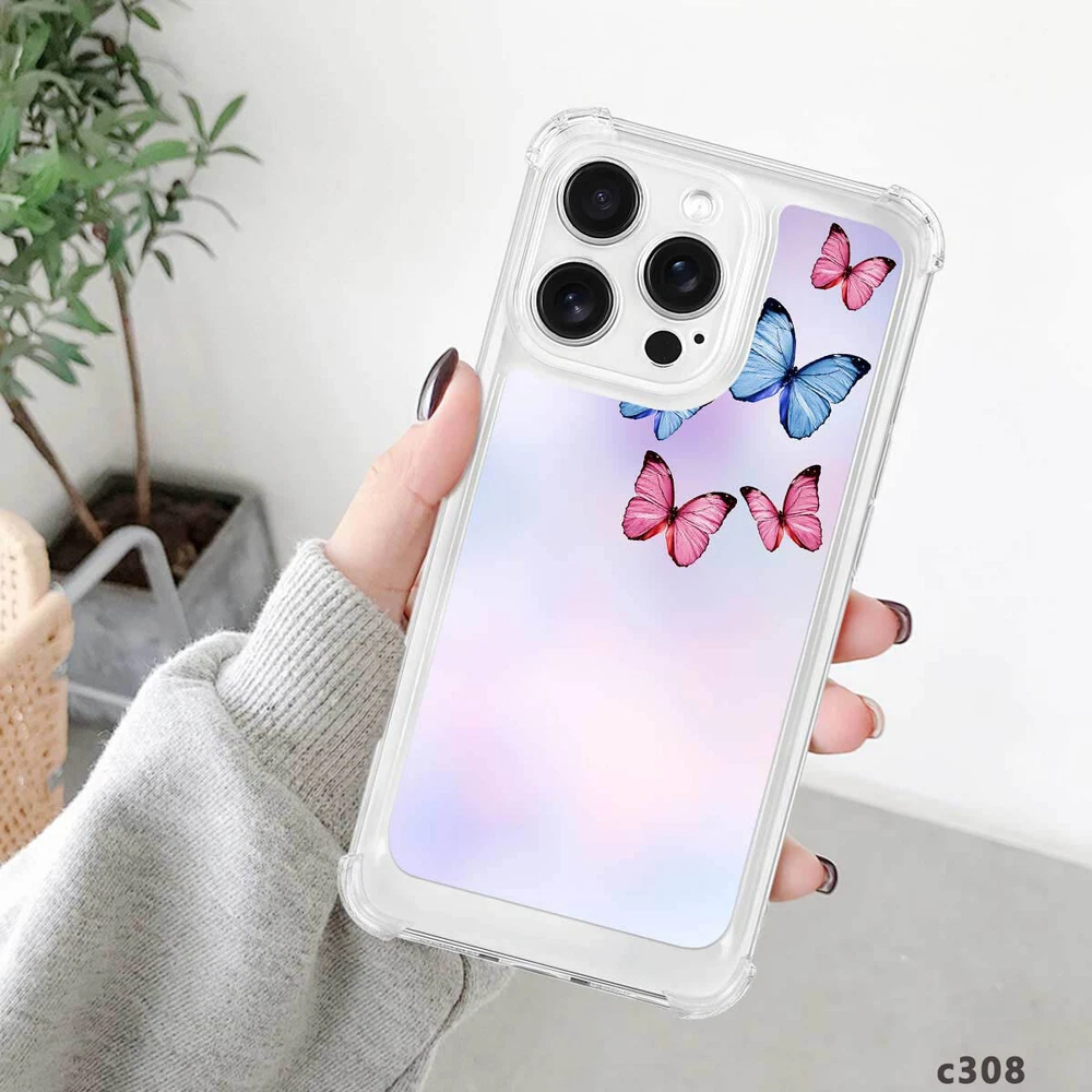 iPhone 14 Pro Max 15 16 Plus Samsung A56 A16 Butterfly TPU Case