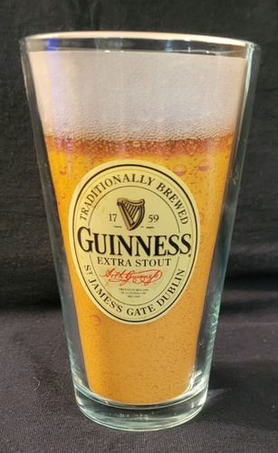 Guinness Extra Stout 6 Inch Tall Beer Glass VG-VG+ Cond.