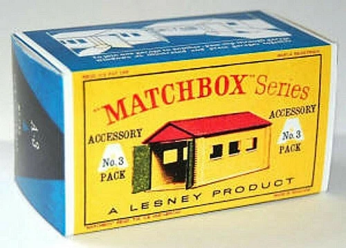 Matchbox Lesney No 3  Garage accessory Pack Repro Empty box  D.