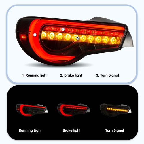 VLAND LED Tail Lights For 2013-2020 Toyota 86 Subaru BRZ Scion FR-S W/Sequential - Foto 2 di 9