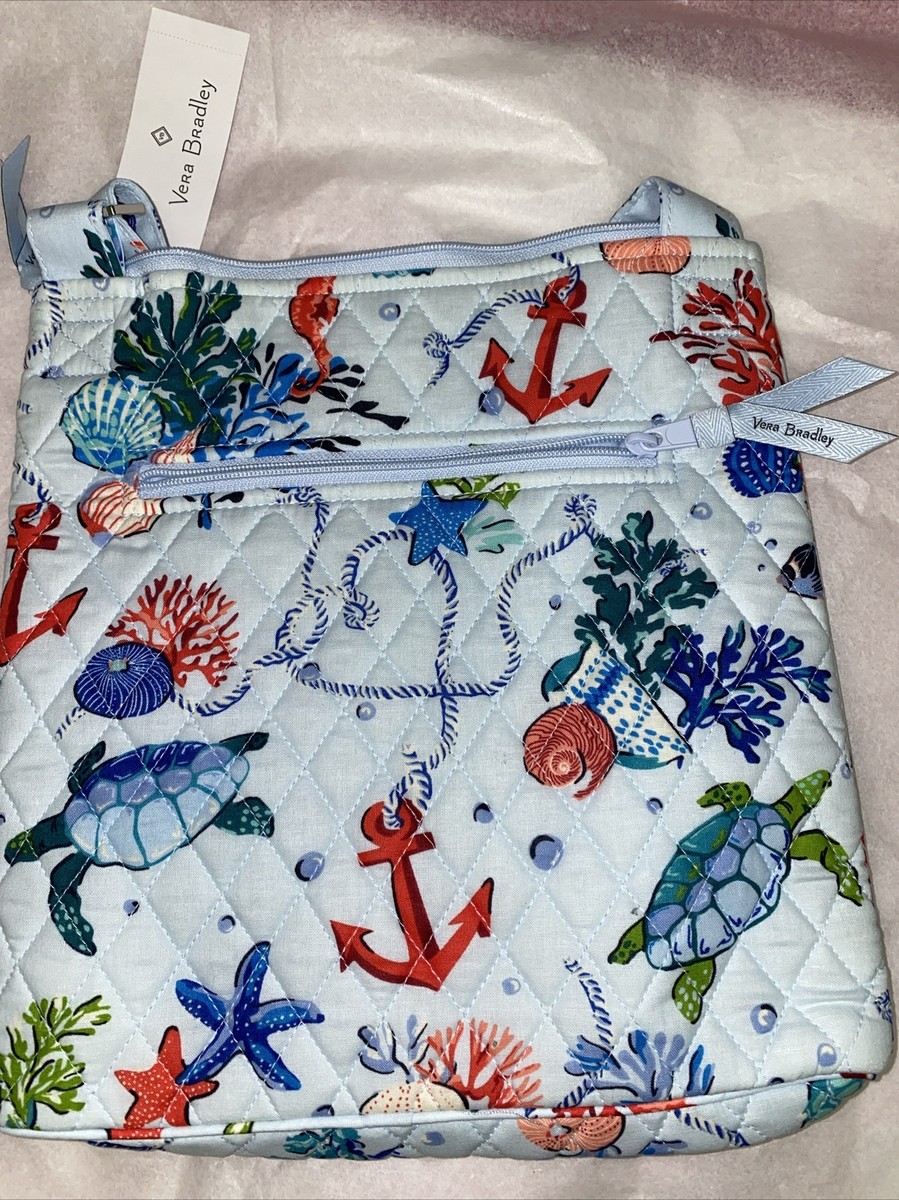 Vera Bradley Iconic Sling Backpack Red Sea Life Seahorse Turtle Crab Octopus NEW Vera Bradley Turtle Backpack - Gem main image 4