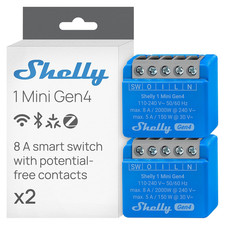 Shelly 1 Mini Gen4 Wi-Fi, Zigbee Matter Smart Relay Switch with Dry Contacts