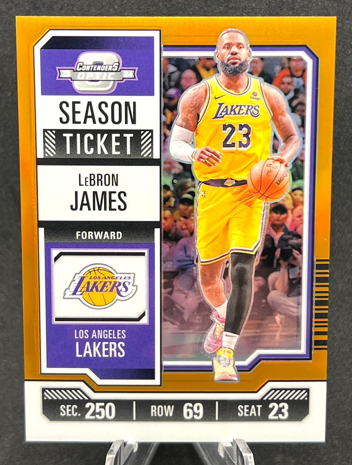 LeBron James 2023-24 Panini Contenders Optic Season Ticket Orange /49 #90 Lakers