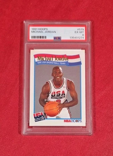 1991-92 NBA Hoops #579  Michael Jordan  USA Chicago Bulls NBA Card PSA 6