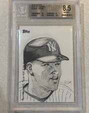 DEREK JETER 2010 TOPPS SKETCH JR 1/1 YANKEES One of One SSP ORIGINAL ART 