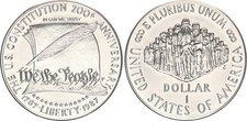 Stati Uniti 1 Dollaro 1987 200 Anni Verfassung Der Vereinigten Argento St 132318