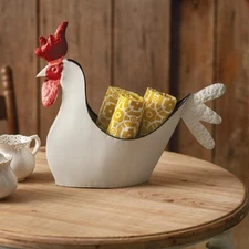 Cute Rooster Container Planter Home Decorative Collectible - Multicolor