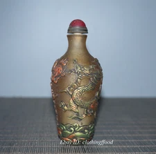 Collect Glass Handmade Painted Dragon Snuff Bottles From All Over The World