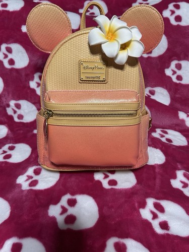 Disney Aulani Resort Peach Paradise Plumeria Loungefly Backpack NWT