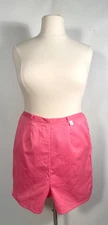Vintage 60's Deadstock Plus Size Pink Cotton High Waist Shorts Size 35 Waist