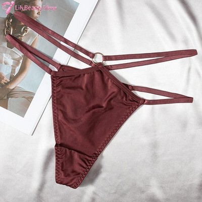 5PCS/LOT Sexy Womens String Bikini Brief Satin Panties Underwear Ladies Lingerie