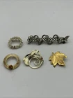 Vintage Brooch Pin Lot Of 5, Women’s Costume Fashion Jewelry USED