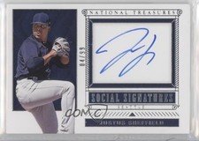 2019 Panini National Treasures Social Signatures 4/99 Justus Sheffield Auto 1u6