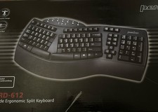 Perixx Periboard 612 Wireless Ergonomic Keyboard, Dual Band, Plug  Play, Black