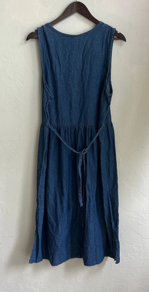 Lindo Vestido Midi Vintage Años 90 Y2K Denim Delantal Mariposa Coqueta Cottagecore Foto 2 de 4