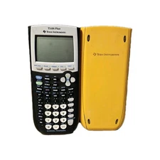 Texas Instruments TI-84 Plus Graphing Calculator Yellow School Property (TESTED)