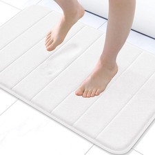 Buganda Memory Foam Bath Mat, 30" x 20", Ultra Soft and X White