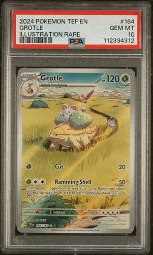 2024 POKEMON TEF EN-TEMPORAL FORCES ILLUSTRATION RARE #164 GROTLE PSA 10